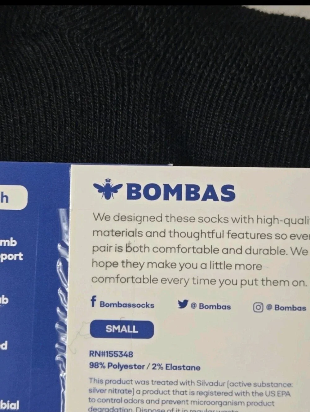 Bombas Ankle Socks Small 3 Pair Unisex Womens & Mens Honeycomb Black/Grey BNWT